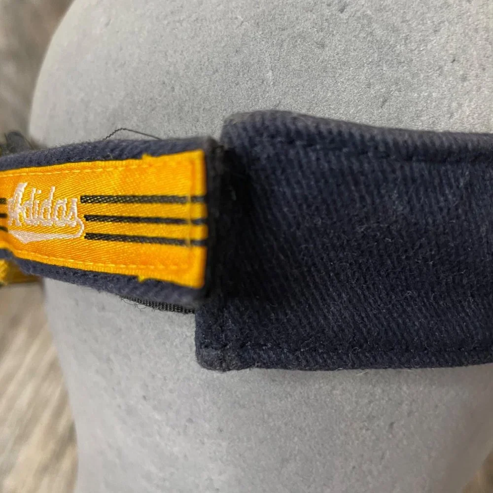 Adidas Retro Blue Yellow Adjustable Strap Visor Blue Yellow Unisex